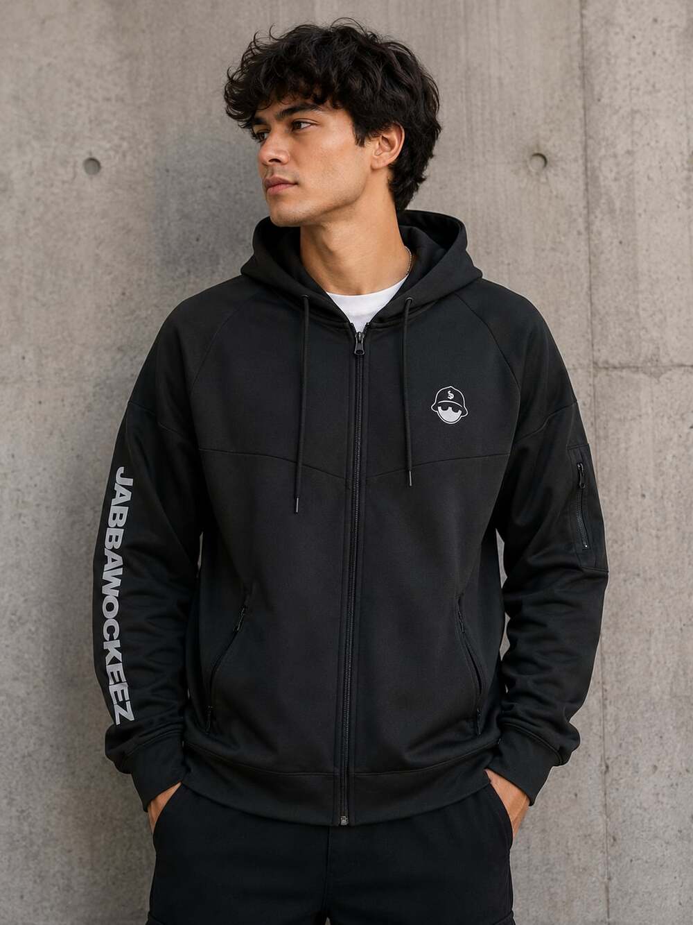 Jabbawockeez Tech Fleece Zip-Up Hoodie Black